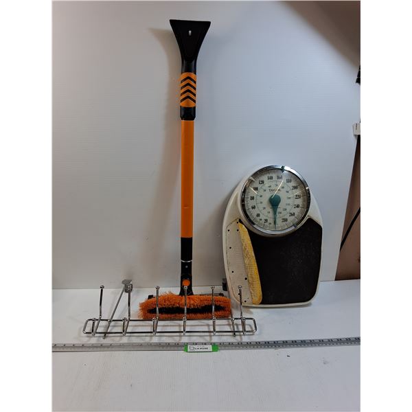 Lot: SnowBrush, Door Hanging Hooks, Vintage Scale - As Is