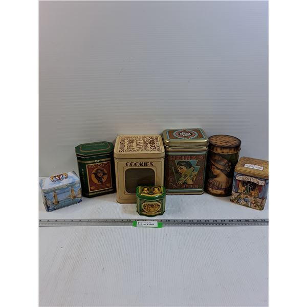 (7) Collectible Tins: Eatons, Heinz, Cookies, Jersey Milk, Misc
