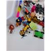 Image 4 : Storage Bucket w/Children's Toys: Star Trek Gordie LaForge, Sonic, Monkey, Lion King, Misc