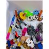 Image 5 : Storage Bucket w/Children's Toys: Star Trek Gordie LaForge, Sonic, Monkey, Lion King, Misc