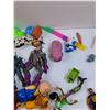 Image 6 : Storage Bucket w/Children's Toys: Star Trek Gordie LaForge, Sonic, Monkey, Lion King, Misc