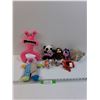 Image 1 : (9) Stuffies Lot: Panda, Alien, Pig, Sloth, Misc