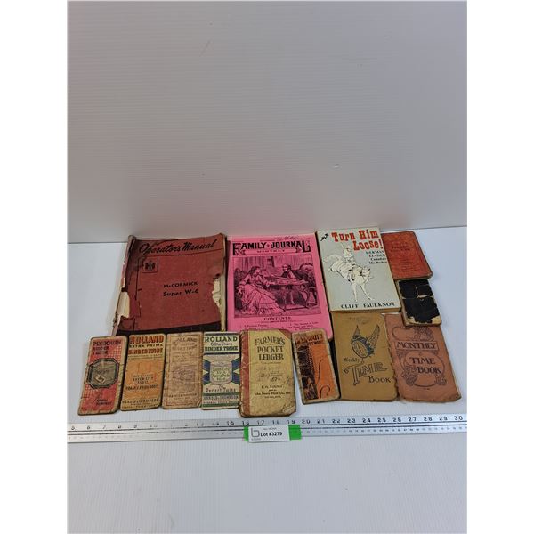 Vintage Farmer Ledgers, Manuals, Books