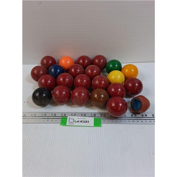 Snooker Balls and Chalk Holder