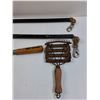 Image 3 : Hand Sythe, Horse Brush, (2) Metal Rod Leads - Preferred Pick-Up