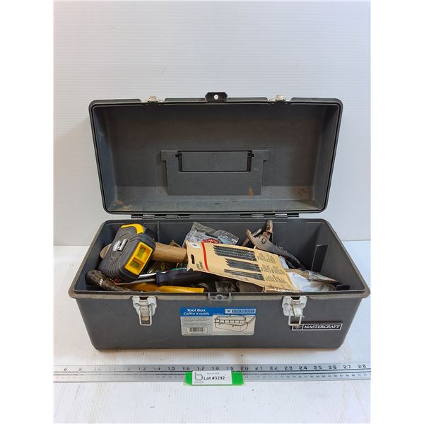 Mastercraft Plastic Tool Box w/Contents - 19" x 9" x 8" - CANNOT SHIP