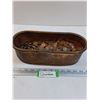 Image 1 : Metal Container w/Pennies - 12" x 5" x 3"
