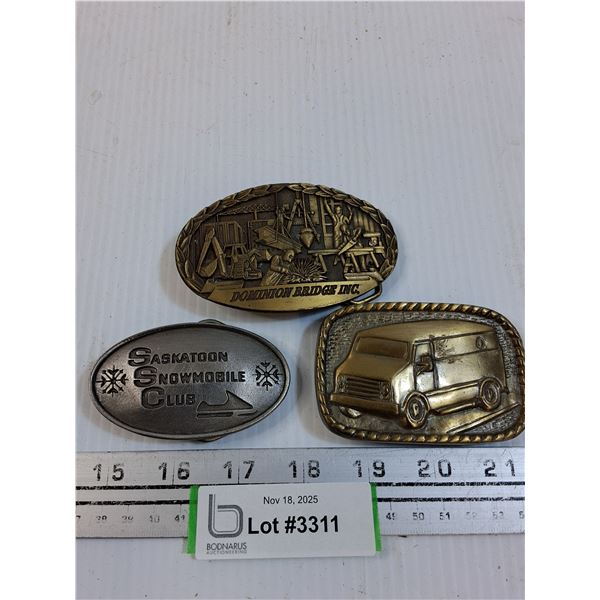 (3) Belt Buckles - Width: 4" x 3.5" x 3"