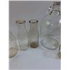 Image 3 : (9) Vintage Glass Jars: Milk & Whiskey - Some Wear - PICK UP
