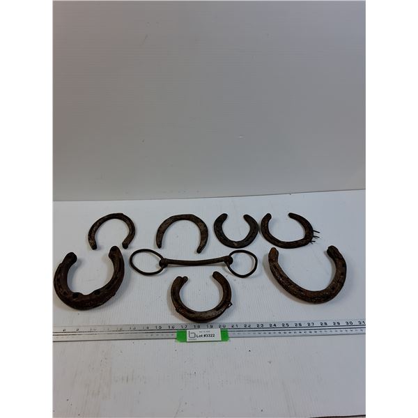 (7) Horse Shoes & Horse Bit