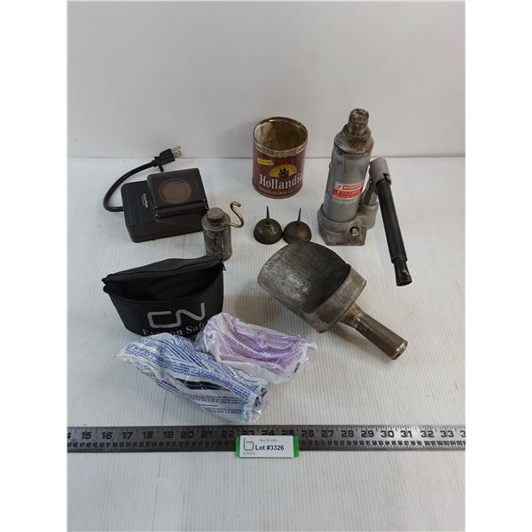 Woods Electric Timer, Motomaster Jack, Safety Glasses, Misc.