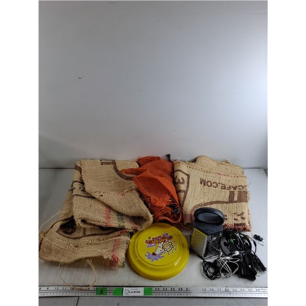 Barley Bags, Frisbee, Cheese Grater, Headphones - As Is