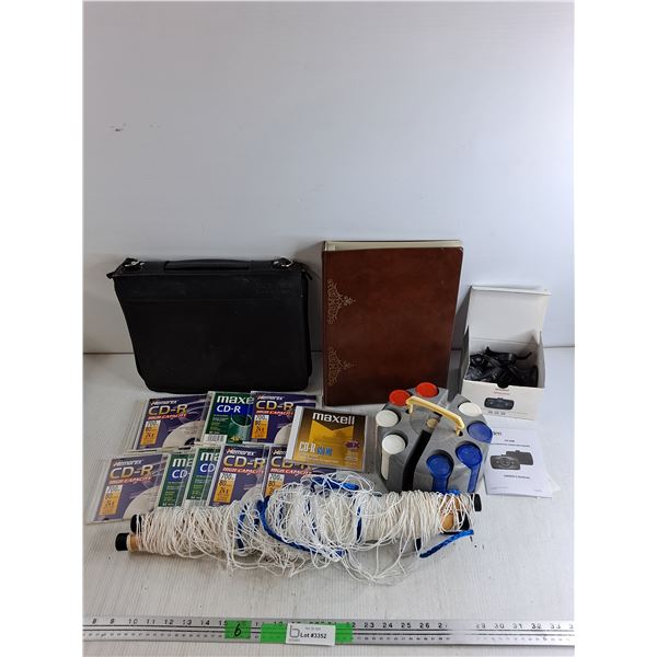 Hammock 80" x 21" , Poker Chip Storage Tray, CD-R Discs, Album with Magazines, Misc