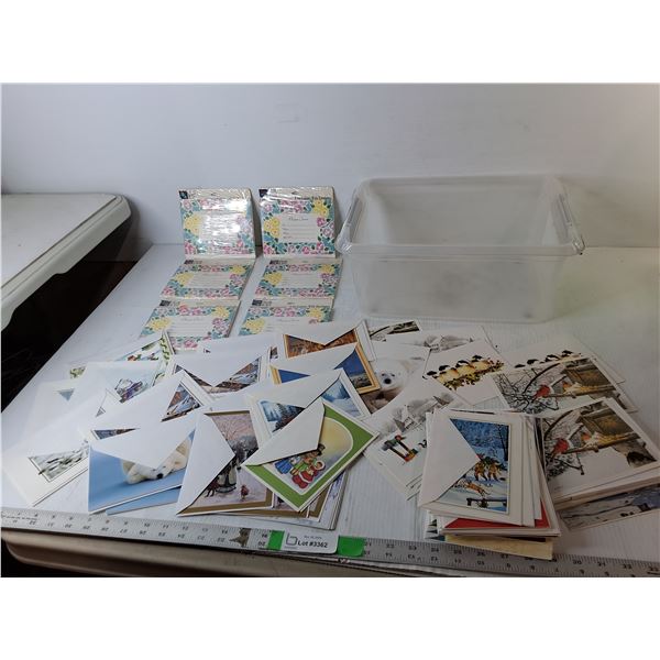 Plastic Storage Tote 15" x 10.75" x 6.75"- No Lid, Christmas & Invitation Cards