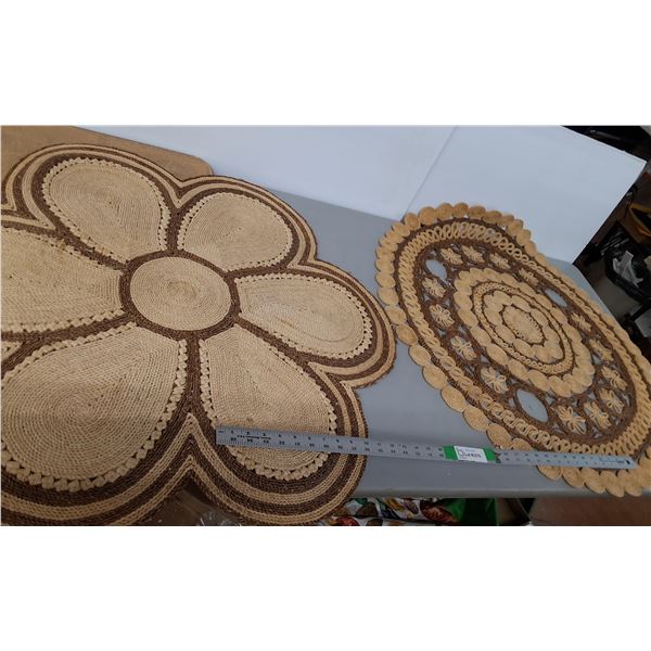(2) Braided Jute Rugs Up to 34", Pickup Preferred