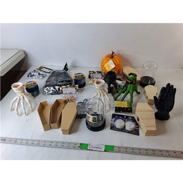 Halloween Decor- Candleholders, String Lights, Ribbon, Misc.