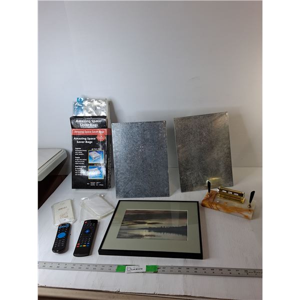 Droid Box Remotes, Space Saving Bags, Framed Photo 14" x 11.25", Misc.