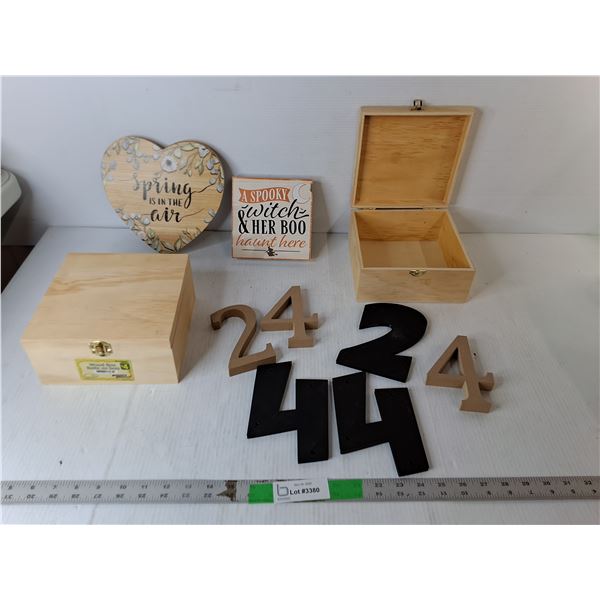 Wooden Decor Signs, Storage Boxes, House Numbers