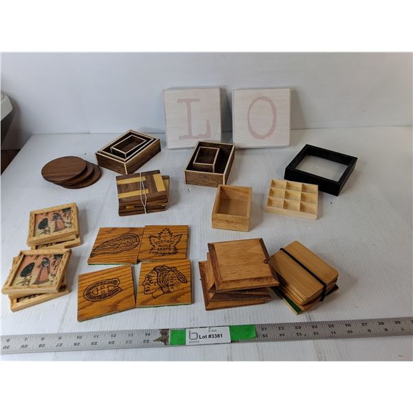 Coasters, Wooden Storage Boxes, Misc.