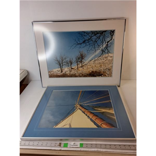 (2) Framed Photos Up to 29.5" x 23", Cannot Ship