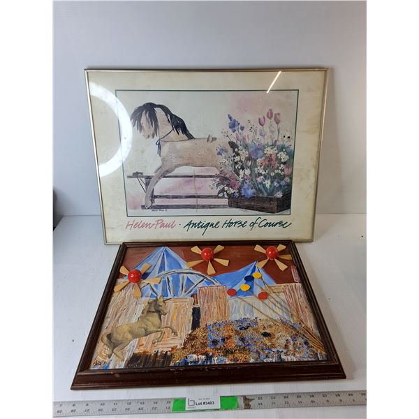 (2) Horse Paintings Up to 26.25" x 20.25", Cannot Ship