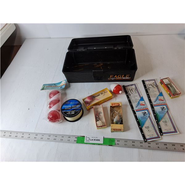 Eagle Tackle Box 12.75" x 6" x 4.75" & Fishing Supplies