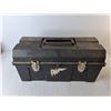 Image 5 : Plastic Tool Box 22" x 9.25" x 10.75" & Tools- Paintbrushes, Wrenches, Level, Misc. Cannot Ship
