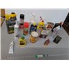 Image 1 : Chemicals Lot- Bar & Chain Oil, Weed Out, Wood Stain, Misc. Cannot Ship. Approx. 1/3 Full to Full