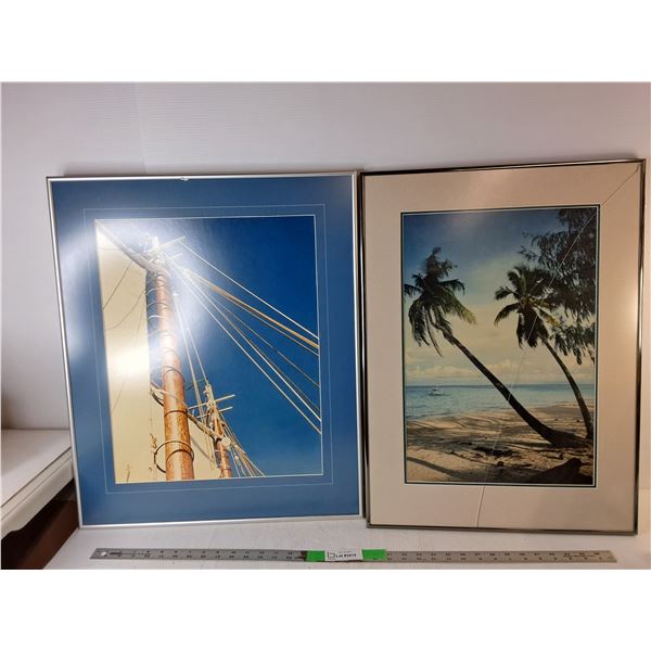 (2) Framed Photos Up to 26.25" x 21.5", Cannot Ship