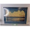 Image 1 : Framed Beach Photo, Some Staining 28.25" x 20.5", Canot Ship