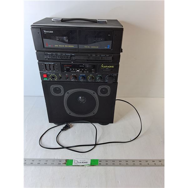 Karaoke Machine/Tape Player- Powers On 18" Tall