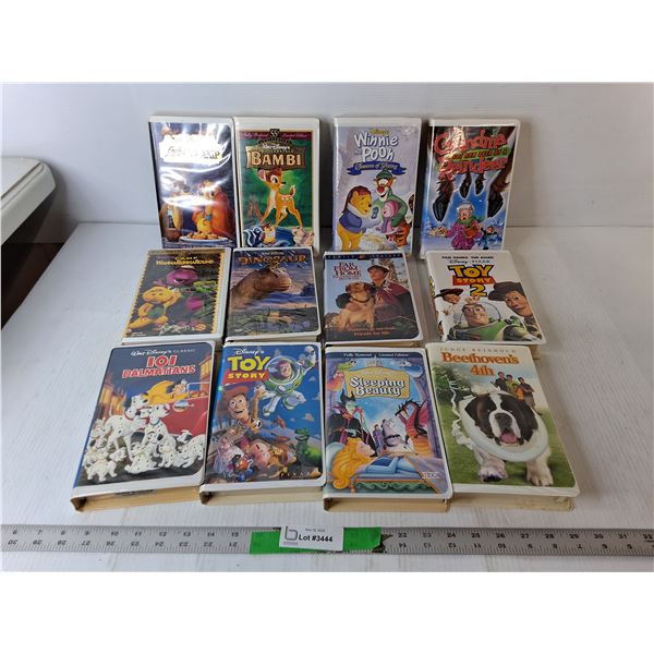 (12) Kid's VHS Tapes- Toy Story, Bambi, Beethoven's 4th, Misc.