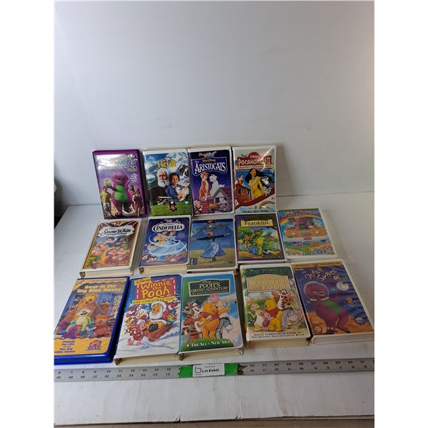 (14) Kids' VHS Movies- Barney, Aristocats, Sound of Music, Misc.