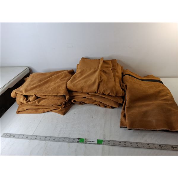 (6) Suede Style Curtains- Approx. 110" x 48"- One Curtain Cut, Most Sewn Shut