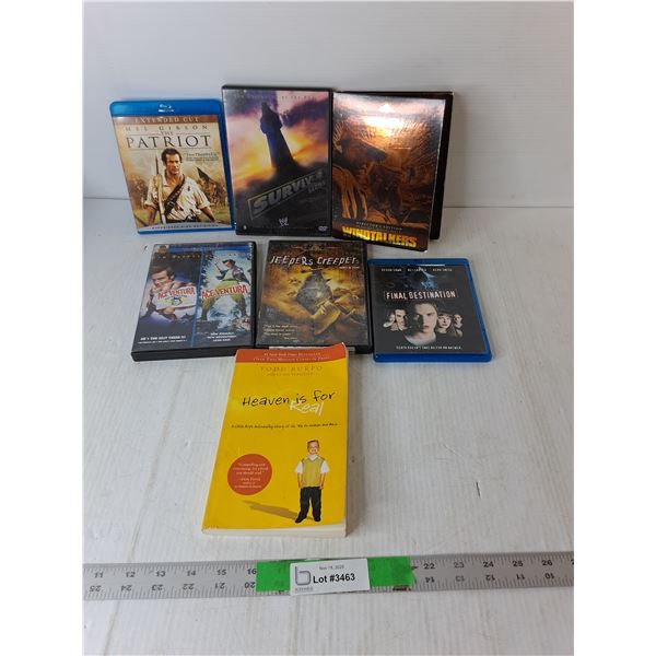 Heaven is for Real Book, (6) DVDs/Blu Ray- Ace Ventura, The Patriot, Misc.