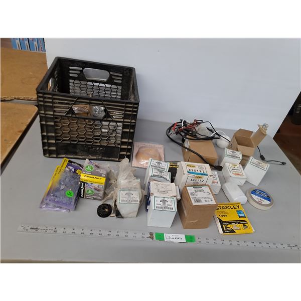 Plastic Milk Crate 13" x 11", Washers, Wood Screws, Misc. Cannot Ship