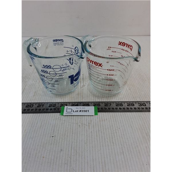 (2) Pyrex Measuring Cups