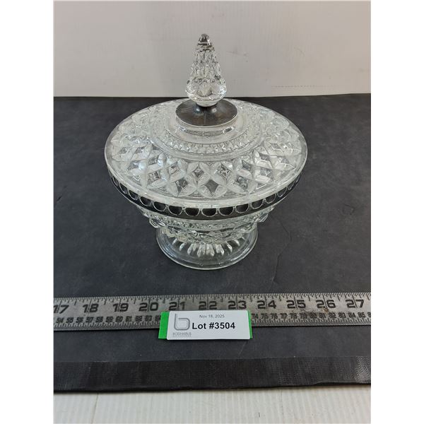 Crystal Footed Candy Dish w/Lid