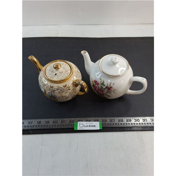 (2) Vintage Porcelain Teapots (Sudlow English & Royal Oak Chinese)