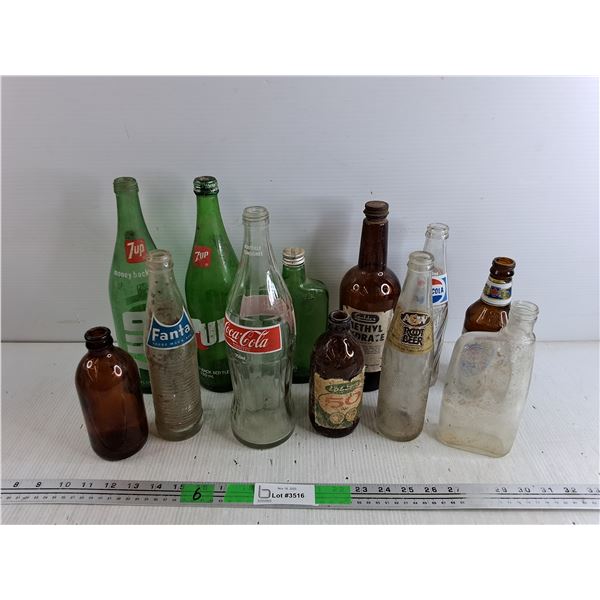 Various Vintage Glass Bottles - Coca Cola, Fanta, Goldex - Cannot Ship