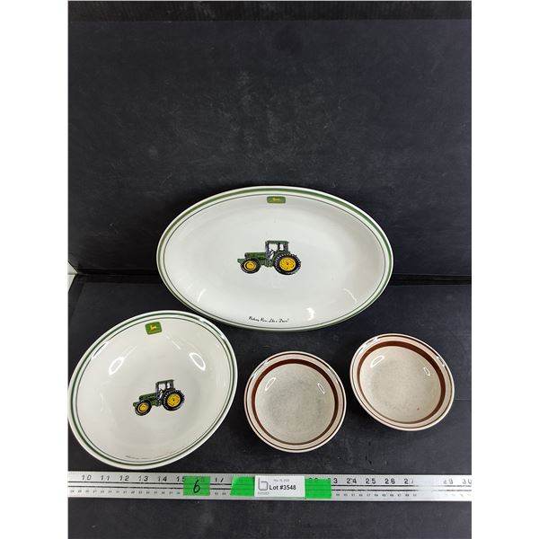 John Deere Ceramic Serving Tray, Bowl, Scandia Bowls
