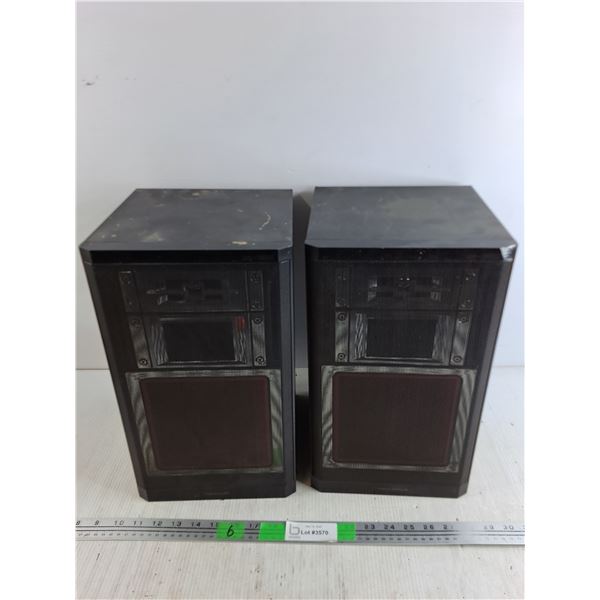 (2) Realistic Speakers 15" x 9" x 8", As Is