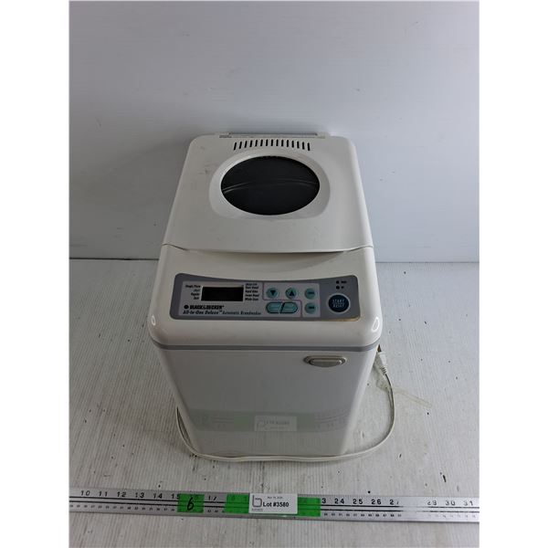 Black & Decker All in One Deluxe Automatic Breadmaker  - Powers On, As Is, 13" x 9" x 14"