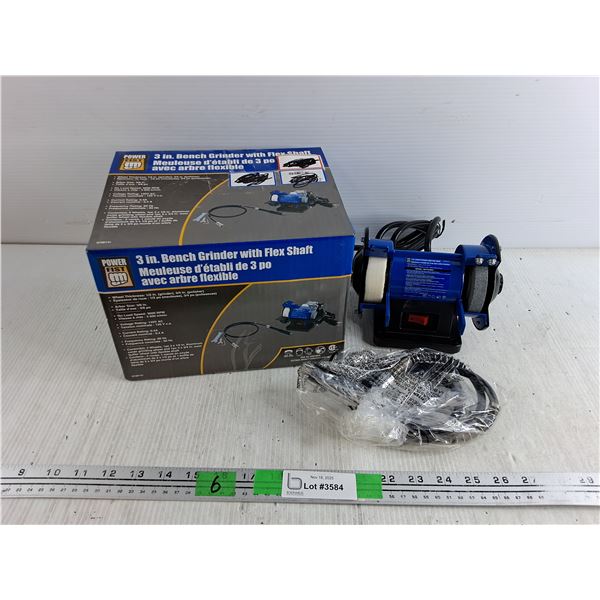 Power Fist 3" Bench Grinder with Flex Shaft - Powers On, As Is