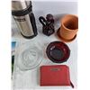 Image 4 : Glass Juicer, Arcostel Insulated Bottle, Planter, Avon Oil Bottle, Measuring Cups, Roots Wallet