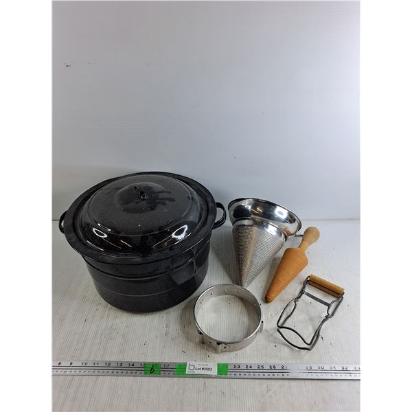 Canner with Accessories, 14", Strainer, Jar Lifter, Misc