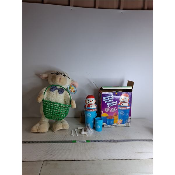 20" Lamb Holding Basket, Snowman Sno-Cone Maker