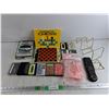 Image 1 : Magnetic Chess, Audio Cassettes, Pourers, JVC Remote, Classic Chrome DVD Collection, Misc