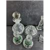 Image 2 : Crystal Butter Dish, Liquor Decanter, Candle Holders