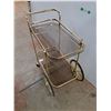 Image 3 : *Vintage Brass & Glass Bar Cart 26" x 14" x 29", Cannot Ship